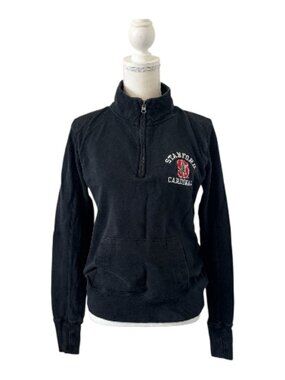 Jansport Stanford Cardinal Sweatshirt Women's Size Medium Black 1/4 Zip